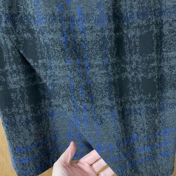 Betsey Johnson size 6 blue and gray plaid midi dress - Picture 3 of 10